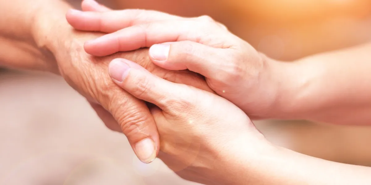 Supportive hands showing empathy