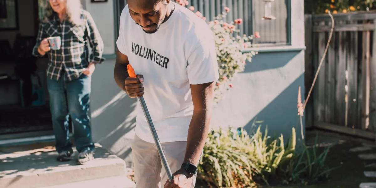 Community service in action outside