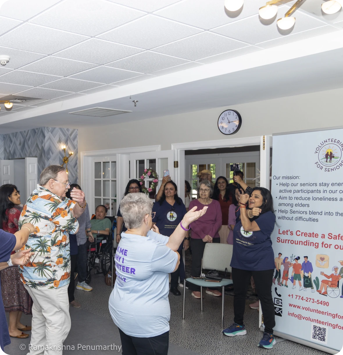 People gathered for a senior support event