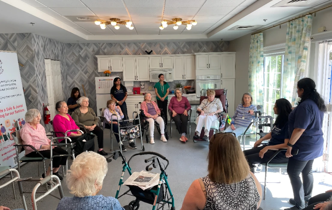 Elderly group in a community room