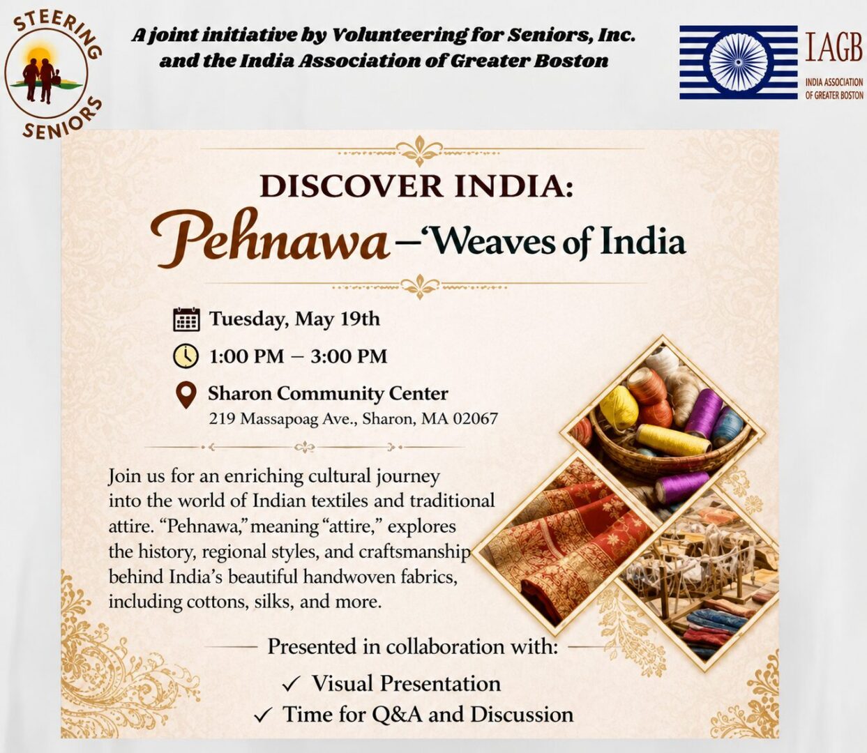 Cultural weaving presentation flyer