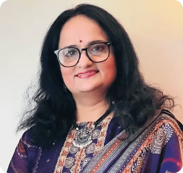 Smiling woman with long black hair