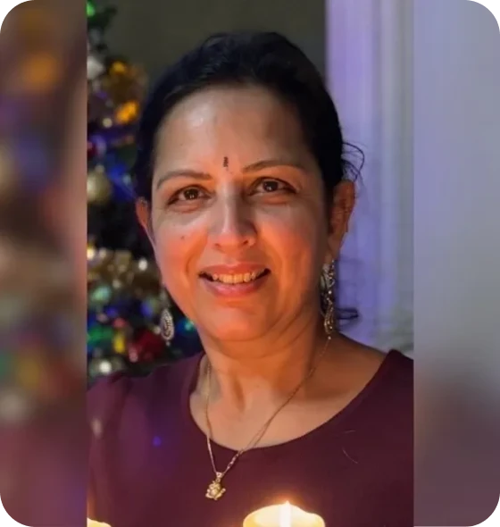 Woman with festive background