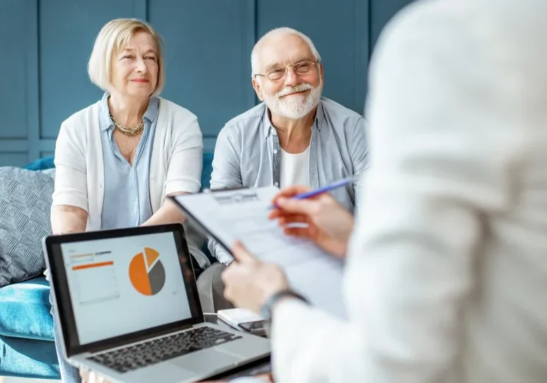 Retirement planning discussion with advisor and couple