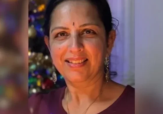 Woman with festive background